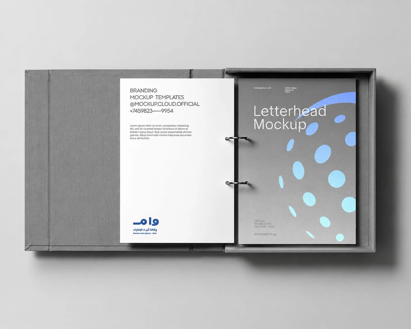 WAM Emirates Logo Rebrand · Wordmark · Letterhead and folder